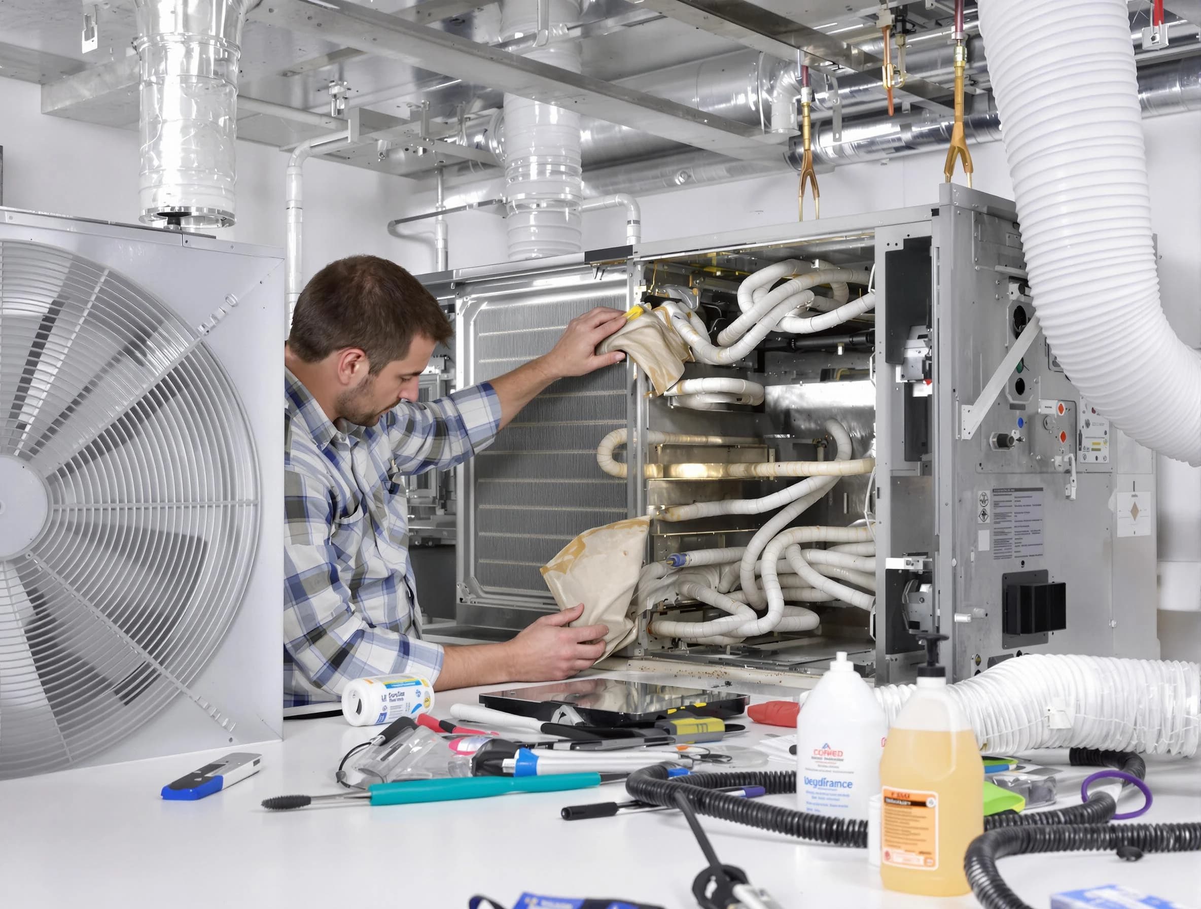 McKeesport Air Duct Cleaning specialist performing precision AC coil cleaning in McKeesport