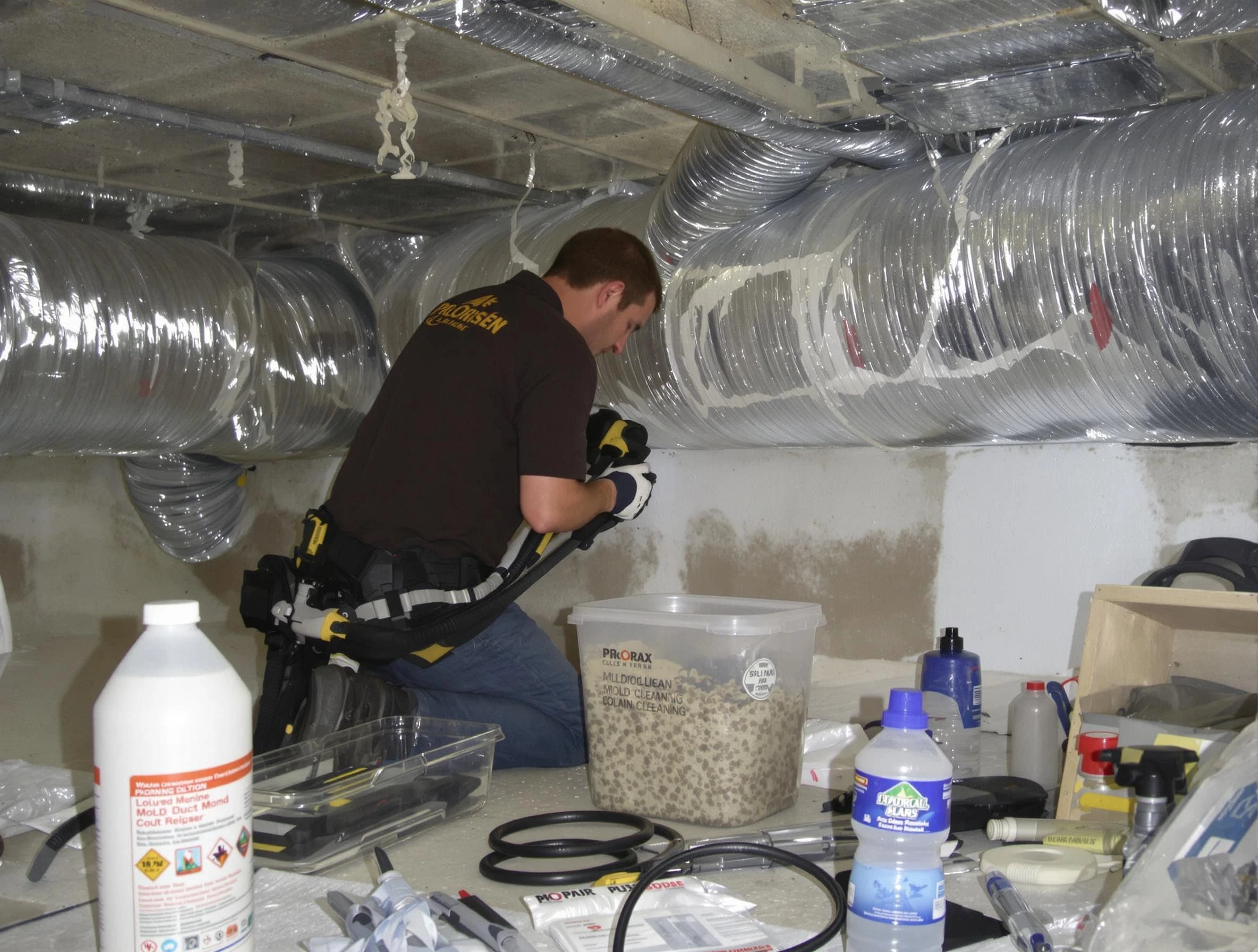 McKeesport Air Duct Cleaning specialist performing professional mold removal from air ducts in McKeesport